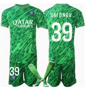 Paris Saint-Germain Matvei Safonov #39 Keeper Hjemmedraktsett Barn 2024-25 Kortermet (+ Korte bukser)