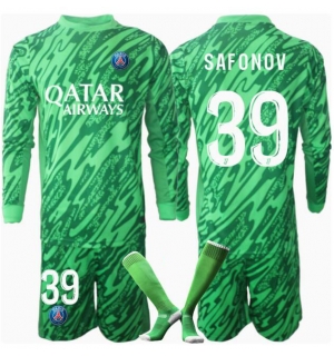 Paris Saint-Germain Matvei Safonov #39 Keeper Hjemmedraktsett Barn 2024-25 Langermet (+ Korte bukser)