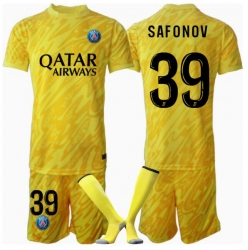 Paris Saint-Germain Matvei Safonov #39 Keeper Tredjedraktsett Barn 2024-25 Kortermet (+ Korte bukser)