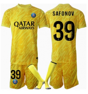 Paris Saint-Germain Matvei Safonov #39 Keeper Tredjedraktsett Barn 2024-25 Kortermet (+ Korte bukser)