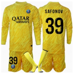 Paris Saint-Germain Matvei Safonov #39 Keeper Tredjedraktsett Barn 2024-25 Langermet (+ Korte bukser)