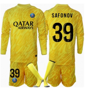 Paris Saint-Germain Matvei Safonov #39 Keeper Tredjedraktsett Barn 2024-25 Langermet (+ Korte bukser)