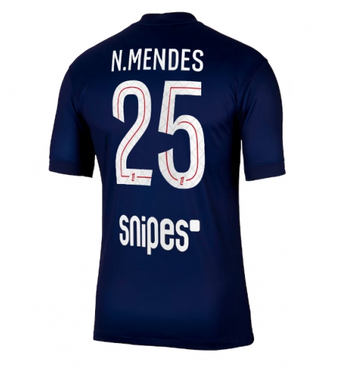 Paris Saint-Germain Nuno Mendes #25 Hjemmedrakt 2025-26 Kortermet Paris Saint-Germain Nuno Mendes #25 Hjemmedrakt 2025-26 Kortermet