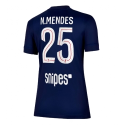 Paris Saint-Germain Nuno Mendes #25 Hjemmedrakt Dame 2025-26 Kortermet