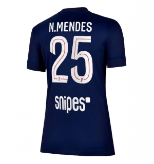 Paris Saint-Germain Nuno Mendes #25 Hjemmedrakt Dame 2025-26 Kortermet
