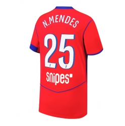 Paris Saint-Germain Nuno Mendes #25 Tredjedrakt 2025-26 Kortermet
