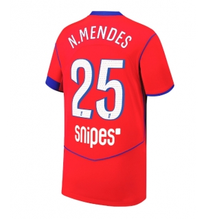 Paris Saint-Germain Nuno Mendes #25 Tredjedrakt 2025-26 Kortermet