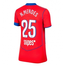 Paris Saint-Germain Nuno Mendes #25 Tredjedrakt Dame 2025-26 Kortermet