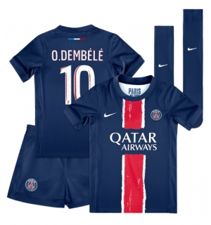 Paris Saint-Germain Ousmane Dembele #10 Hjemmedraktsett Barn 2024-25 Kortermet (+ Korte bukser)