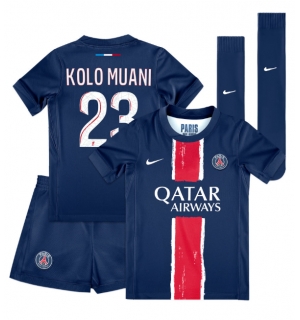 Paris Saint-Germain Randal Kolo Muani #23 Hjemmedraktsett Barn 2024-25 Kortermet (+ Korte bukser)