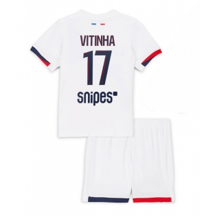 Paris Saint-Germain Vitinha #17 Bortedraktsett Barn 2025-26 Kortermet (+ Korte bukser)