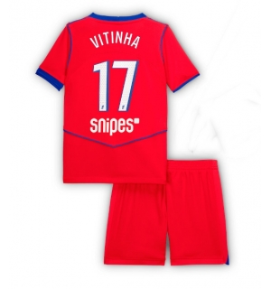 Paris Saint-Germain Vitinha #17 Tredjedraktsett Barn 2025-26 Kortermet (+ Korte bukser)