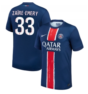 Paris Saint-Germain Warren Zaire-Emery #33 Hjemmedrakt 2024-25 Kortermet
