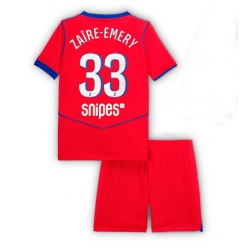 Paris Saint-Germain Warren Zaire-Emery #33 Tredjedraktsett Barn 2025-26 Kortermet (+ Korte bukser)