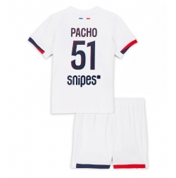 Paris Saint-Germain Willian Pacho #51 Bortedraktsett Barn 2025-26 Kortermet (+ Korte bukser)
