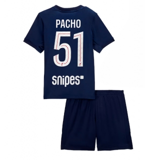 Paris Saint-Germain Willian Pacho #51 Hjemmedraktsett Barn 2025-26 Kortermet (+ Korte bukser)