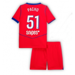 Paris Saint-Germain Willian Pacho #51 Tredjedraktsett Barn 2025-26 Kortermet (+ Korte bukser)