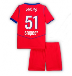 Paris Saint-Germain Willian Pacho #51 Tredjedraktsett Barn 2025-26 Kortermet (+ Korte bukser)