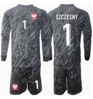 Polen Wojciech Szczesny #1 Keeper Bortedraktsett Barn EM 2024 Langermet (+ Korte bukser)