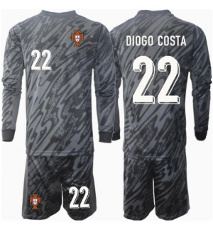 Portugal Diogo Costa #22 Keeper Bortedraktsett Barn EM 2024 Langermet (+ Korte bukser)