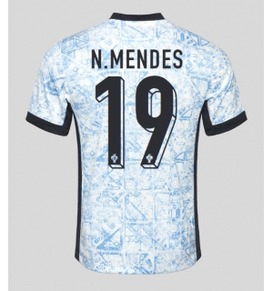 Portugal Nuno Mendes #19 Bortedrakt EM 2024 Kortermet
