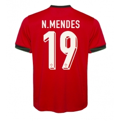 Portugal Nuno Mendes #19 Hjemmedrakt EM 2024 Kortermet