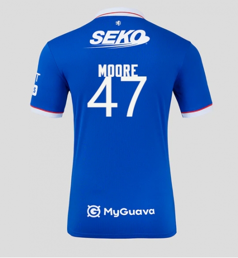Rangers Mikey Moore #47 Hjemmedrakt 2025-26 Kortermet Rangers Mikey Moore #47 Hjemmedrakt 2025-26 Kortermet