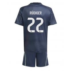 Real Madrid Antonio Rudiger #22 Bortedraktsett Barn 2025-26 Kortermet (+ Korte bukser)