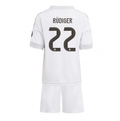 Real Madrid Antonio Rudiger #22 Hjemmedraktsett Barn 2025-26 Kortermet (+ Korte bukser)