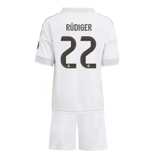 Real Madrid Antonio Rudiger #22 Hjemmedraktsett Barn 2025-26 Kortermet (+ Korte bukser)