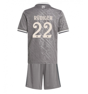 Real Madrid Antonio Rudiger #22 Tredjedraktsett Barn 2024-25 Kortermet (+ Korte bukser)