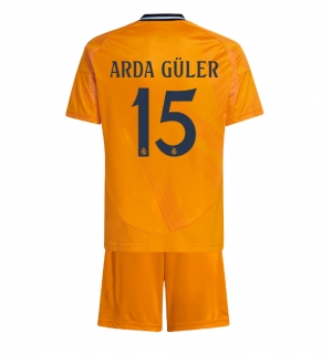 Real Madrid Arda Guler #15 Bortedraktsett Barn 2024-25 Kortermet (+ Korte bukser)