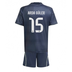 Real Madrid Arda Guler #15 Bortedraktsett Barn 2025-26 Kortermet (+ Korte bukser)