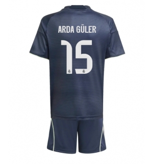 Real Madrid Arda Guler #15 Bortedraktsett Barn 2025-26 Kortermet (+ Korte bukser)