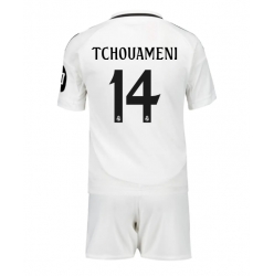 Real Madrid Aurelien Tchouameni #14 Hjemmedraktsett Barn 2024-25 Kortermet (+ Korte bukser)