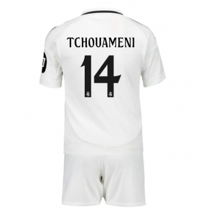 Real Madrid Aurelien Tchouameni #14 Hjemmedraktsett Barn 2024-25 Kortermet (+ Korte bukser)