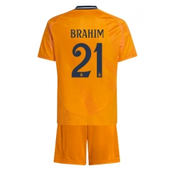 Real Madrid Brahim Diaz #21 Bortedraktsett Barn 2024-25 Kortermet (+ Korte bukser)