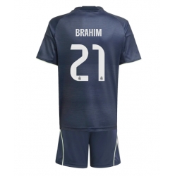 Real Madrid Brahim Diaz #21 Bortedraktsett Barn 2025-26 Kortermet (+ Korte bukser)
