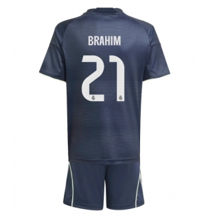 Real Madrid Brahim Diaz #21 Bortedraktsett Barn 2025-26 Kortermet (+ Korte bukser)