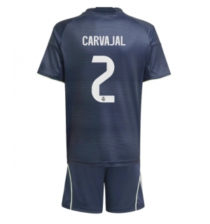 Real Madrid Daniel Carvajal #2 Bortedraktsett Barn 2025-26 Kortermet (+ Korte bukser)
