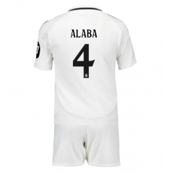 Real Madrid David Alaba #4 Hjemmedraktsett Barn 2024-25 Kortermet (+ Korte bukser)