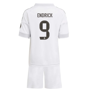 Real Madrid Endrick #9 Hjemmedraktsett Barn 2025-26 Kortermet (+ Korte bukser)