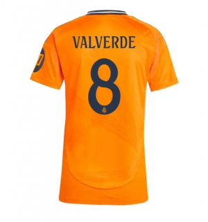 Real Madrid Federico Valverde #8 Bortedrakt Dame 2024-25 Kortermet