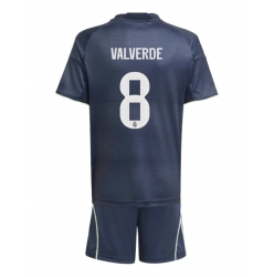 Real Madrid Federico Valverde #8 Bortedraktsett Barn 2025-26 Kortermet (+ Korte bukser)
