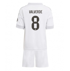 Real Madrid Federico Valverde #8 Hjemmedraktsett Barn 2025-26 Kortermet (+ Korte bukser)