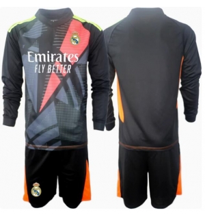 Real Madrid Keeper Bortedraktsett Barn 2024-25 Langermet (+ Korte bukser)
