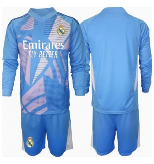 Real Madrid Keeper Hjemmedraktsett Barn 2024-25 Langermet (+ Korte bukser)