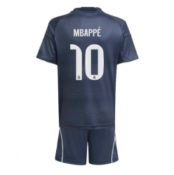 Real Madrid Kylian Mbappe #10 Bortedraktsett Barn 2025-26 Kortermet (+ Korte bukser)