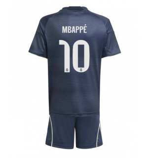 Real Madrid Kylian Mbappe #10 Bortedraktsett Barn 2025-26 Kortermet (+ Korte bukser)
