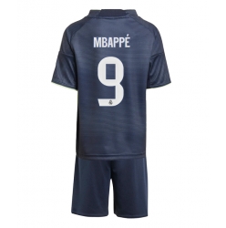 Real Madrid Kylian Mbappe #9 Bortedraktsett Barn 2025-26 Kortermet (+ Korte bukser)